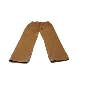 Carhartt B111 BRN Pants Mens 36X32 Brown Flannel Lined Work 3b2